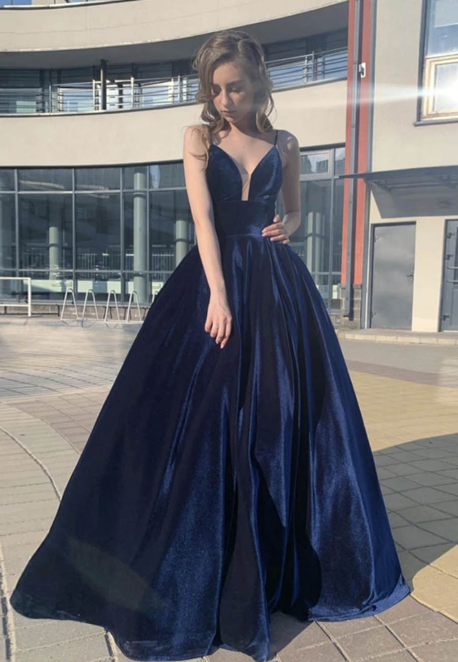 Classy Simple Royal Blue Satin Prom Dress | Occasion Dress